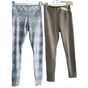 ❄️🩶SET of 2: White & Grey XS Winter leggings Warm flakes🩶❄️